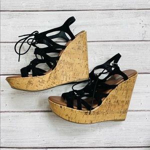 Mossimo Strappy Lace-Up Wedges